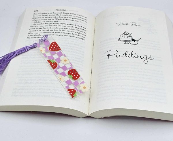 Strawberry Picnic Acrylic Bookmark
